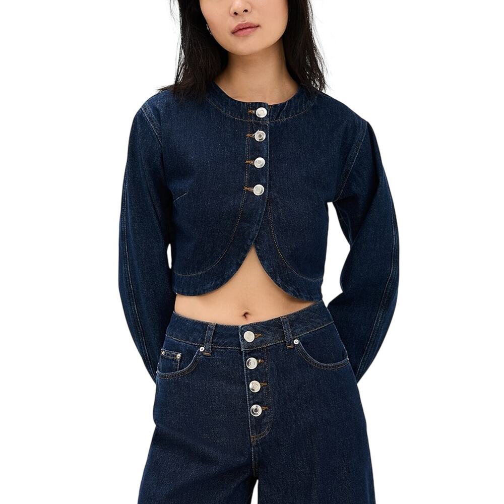 Aligne 'Angelina' Blue Cotton Denim Top Size 10